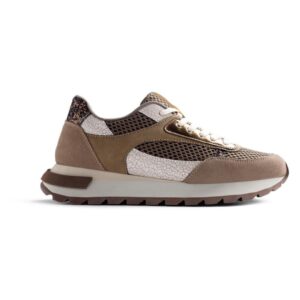 Pantofi sport wedge cu garnituri de piele si plasa Funkley - Maro taupe
