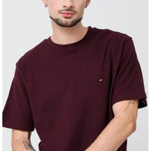 Tricou din bumbac cu decolteu rotund - Violet pruna