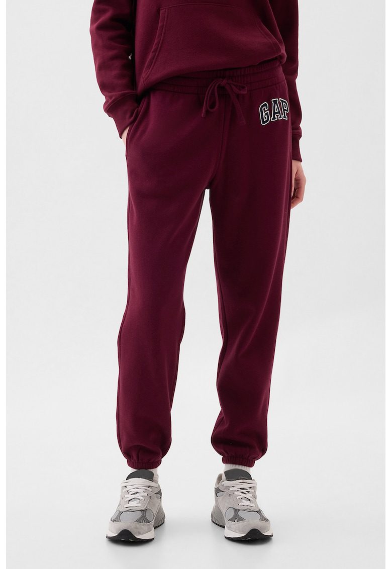 Pantaloni de trening cu detaliu logo - Visiniu