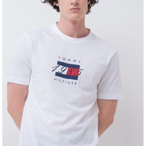 Tricou din bumbac cu detaliu logo pe piept - Alb
