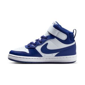 Pantofi sport mid-high Court Borough 2 din piele cu garnituri din material textil - Albastru royal/Alb optic