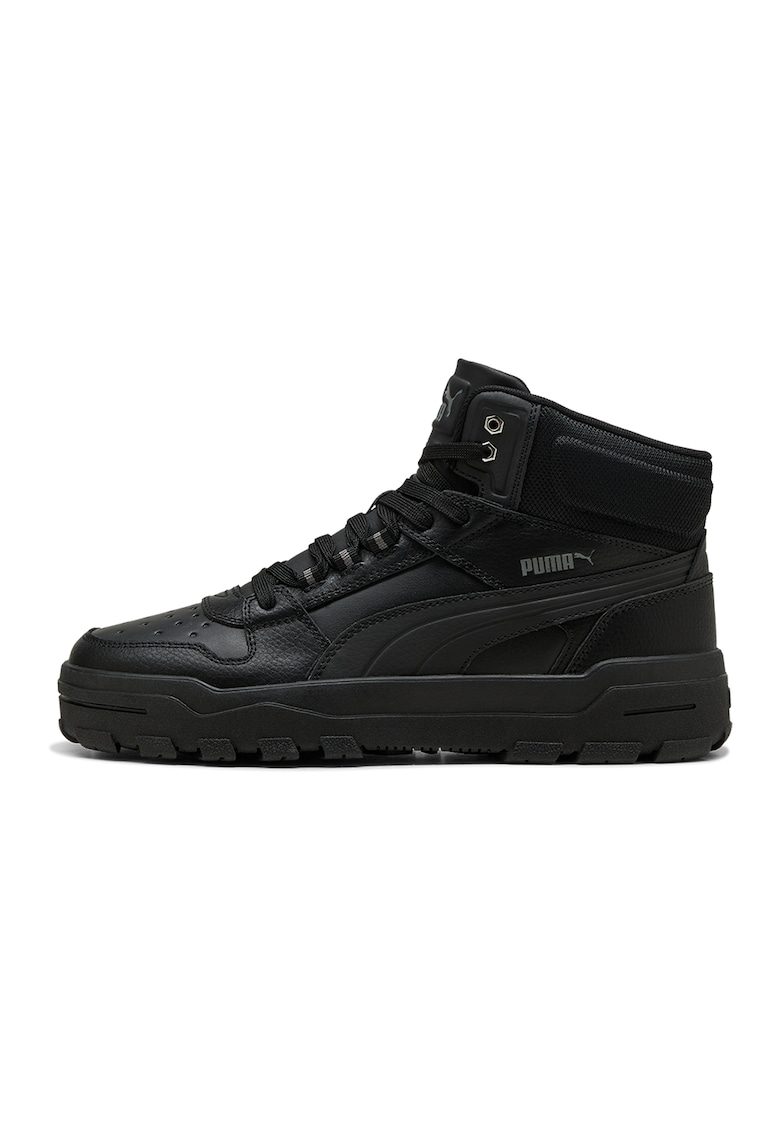 Pantofi sport mid-high cu insertii de piele Rebound Abrupt Cast - Negru/Negru stins/Gri antracit