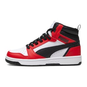 Pantofi sport Rebound V6 mid-cut din piele ecologica - Rosu/Alb/Negru