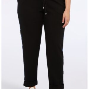 Pantaloni de trening cu segmente laterale cu imprimeu - Negru/Albastru deschis
