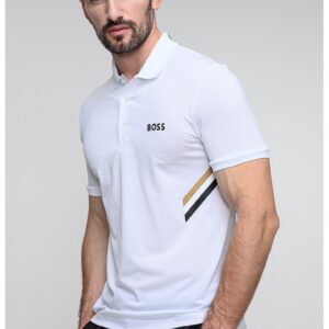 Tricou cu accente in dungi - Alb
