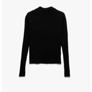 Pulover slim fit striat - Negru