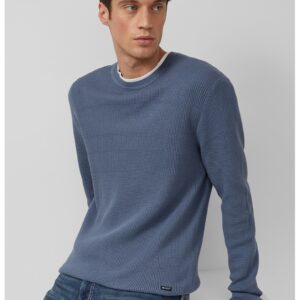 Pulover regular fit de bumbac - Albastru prafuit