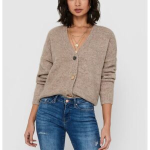 Cardigan cu decolteu in V Zoey - Maro melange