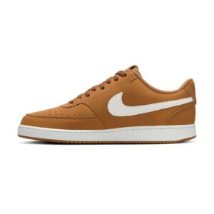 Pantofi sport din piele si piele ecologica Court Vision - Alb/Caramel