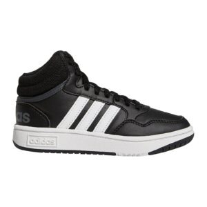 Pantofi sport mid-high din piele ecologica Hoops - Alb/Negru