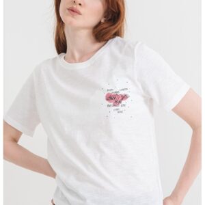 Tricou de bumbac Babs - Galben/Negru stins/Alb optic