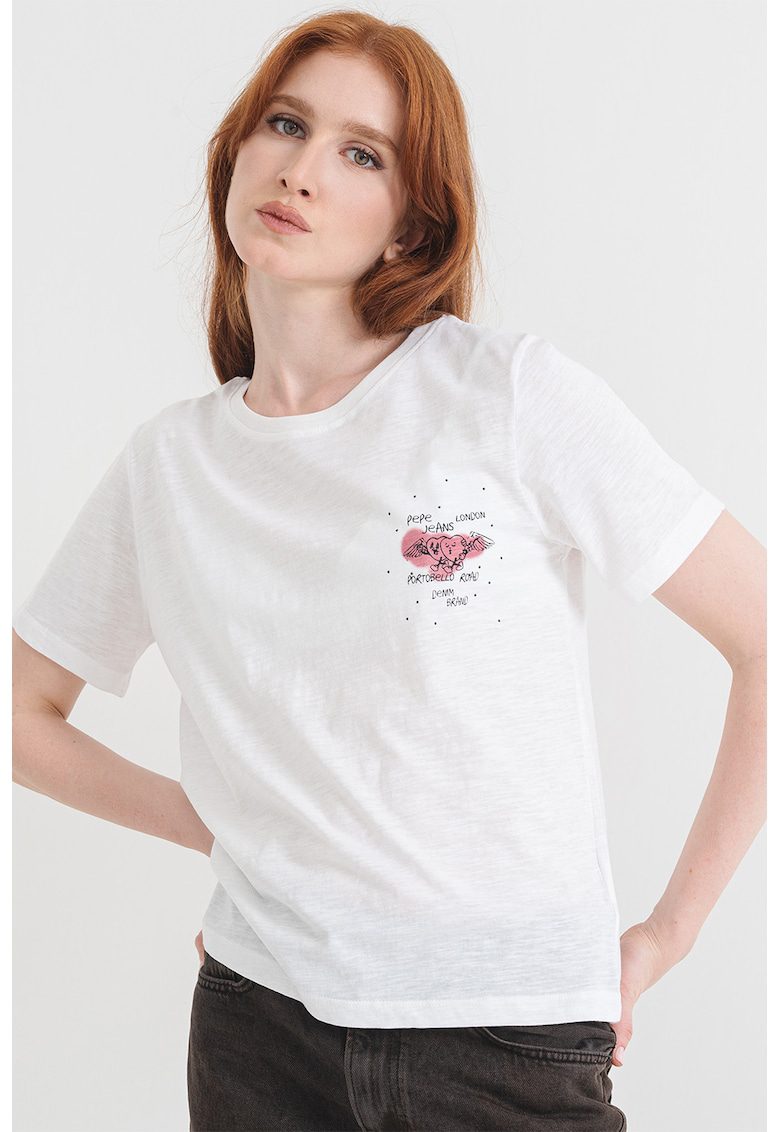 Tricou de bumbac Babs - Galben/Negru stins/Alb optic