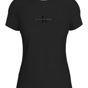 Tricou de bumbac cu decolteu la baza gatului - Negru