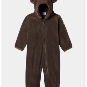 Salopeta din fleece cu garnituri din blana sintetica Tiny Bear™ - Maro