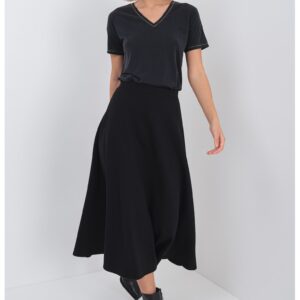 Tricou din amestec de modal cu decolteu in V - Gri antracit