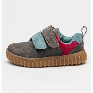 Pantofi sport din piele si piele intoarsa cu inchidere cu barete velcro Cove - Gri