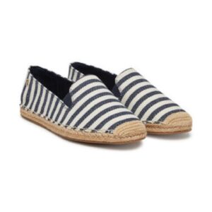 Espadrile de dama  material textil - bleumarin/alb