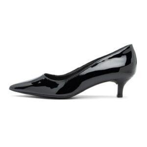 Pantofi cu toc kitten si varf ascutit Sarah - Negru