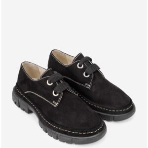 Pantofi dama din piele intoarsa negri - Negru