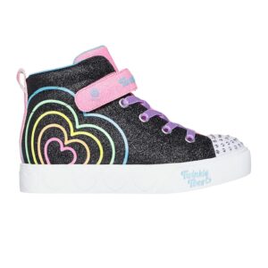 Tenisi mid-high cu lumini led Twinkle Toes Heart Steps - Negru/Roz