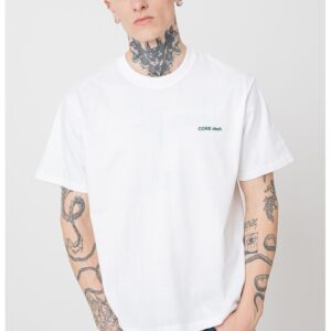 Tricou din amestec de bumbac organic si imprimeu grafic pe partea din spate - Verde/Alb optic