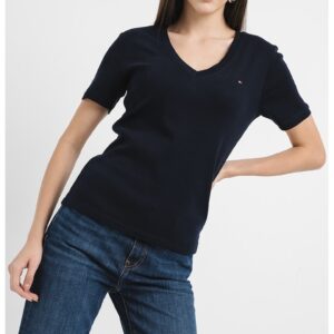 Tricou slim fit cu decolteu in V Cody - Bleumarin