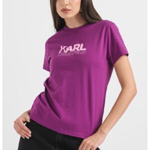 Tricou de bumbac organic cu logo - Ametist/Roz