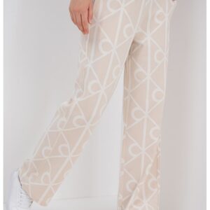 Pantaloni drepti cu buzunare laterale - Alb/Bej