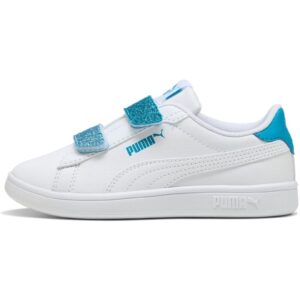 Pantofi sport cu detalii contrastante si banda velcro stralucitoare Smash 3.0 - Alb