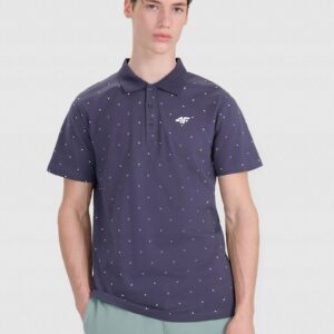 Tricou polo barbati gri - 100% bumbac - croiala regulata - imprimeu integral