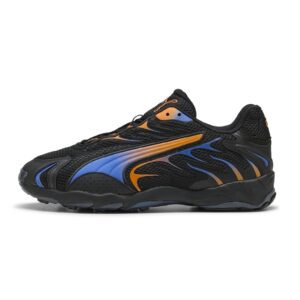 Pantofi sport Inhale cu garnituri sintetice - Negru/Portocaliu/Albastru royal