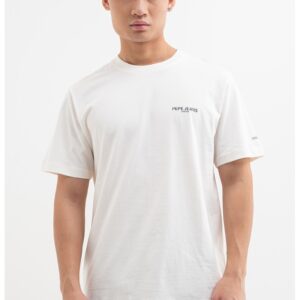 Tricou de bumbac cu imprimeu pe spate - Negru stins/Alb murdar/Bej deschis