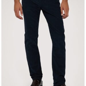Pantaloni din reiat cu model uni - Negru