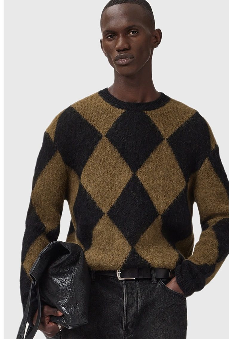 Pulover din amestec de lana alpaca Bower - Negru/Maro