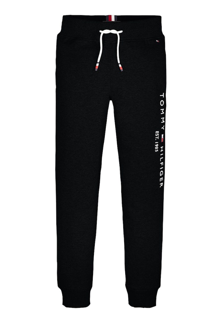 Pantaloni sport cu logo - Alb/Negru