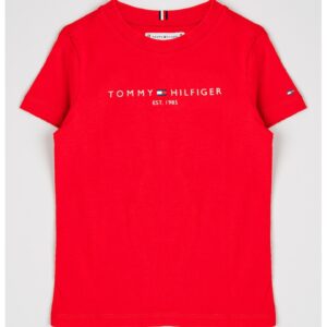 Tricou din bumbac organic cu imprimeu logo - Rosu vermillion