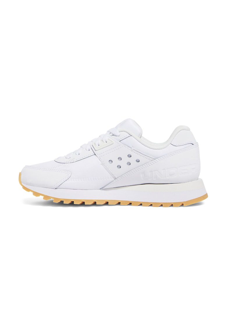 Pantofi sport Essential Runner cu insertii de piele - Alb optic
