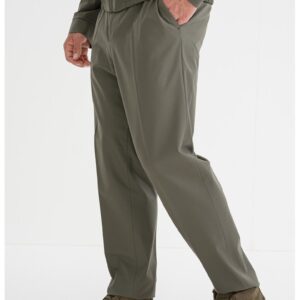 Pantaloni relaxed fit cu talie medie - Kaki