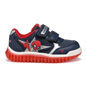 Pantofi sport cu velcro si Spider Man - Rosu/Bleumarin