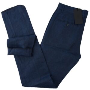 Pantaloni barbati din in -  Bleumarin -