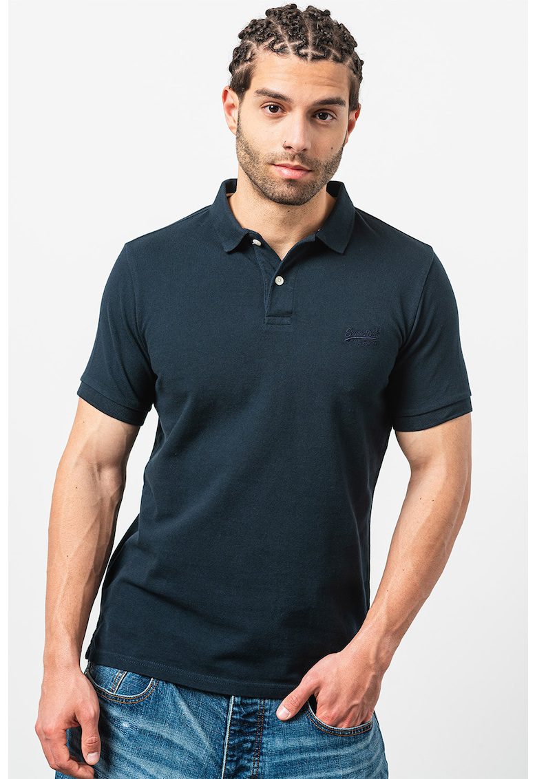 Tricou polo din bumbac pique Classic - Albastru ultramarin
