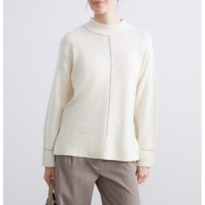 Pulover cu slituri laterale - Alb