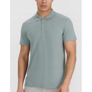 Tricou polo barbat kaki - bumbac - croiala regulata - gri
