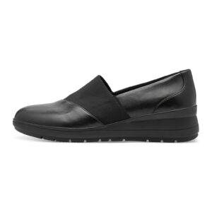 Pantofi loafer wedge de piele ecologica - Negru