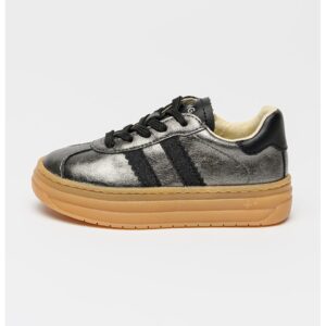 Pantofi sport low-cut flatform - Negru/Argintiu inchis
