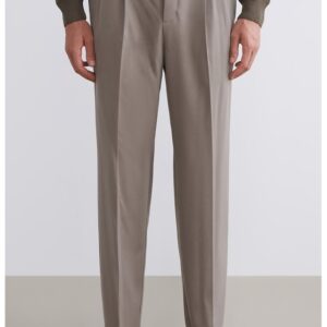 Pantaloni eleganti cu talie elastica - Maro deschis