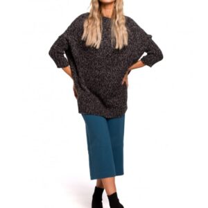 Pulover cu guler rotund  Acril - Poliamida - Gri - Gri