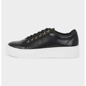 Pantofi sport din piele cu model uni Zoe - Negru