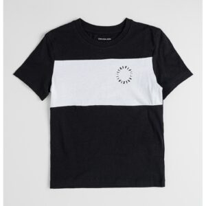Tricou de bumbac cu decolteu la baza gatului - Alb/Negru
