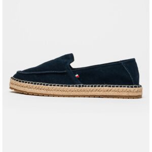 Espadrile din piele intoarsa cu model uni - Albastru ultramarin